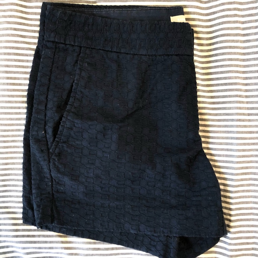 Banana Republic Navy Patterned Short Shorts